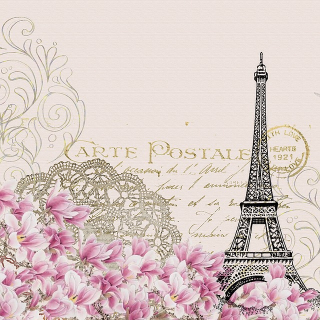 pohlednice s Eiffelovkou